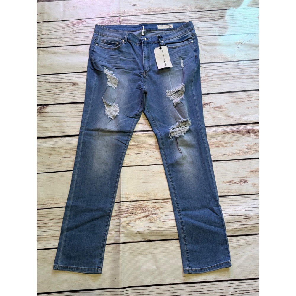 Special A Jeans Los Angeles Distressed Skinny Denim Medium Wash 3XL P14068